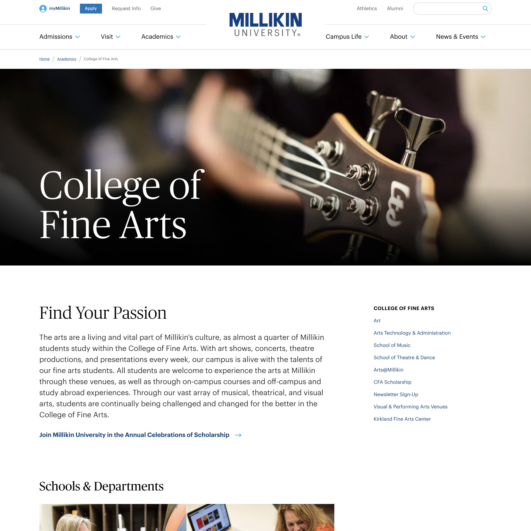 Millikin College of Fine Arts screenshot