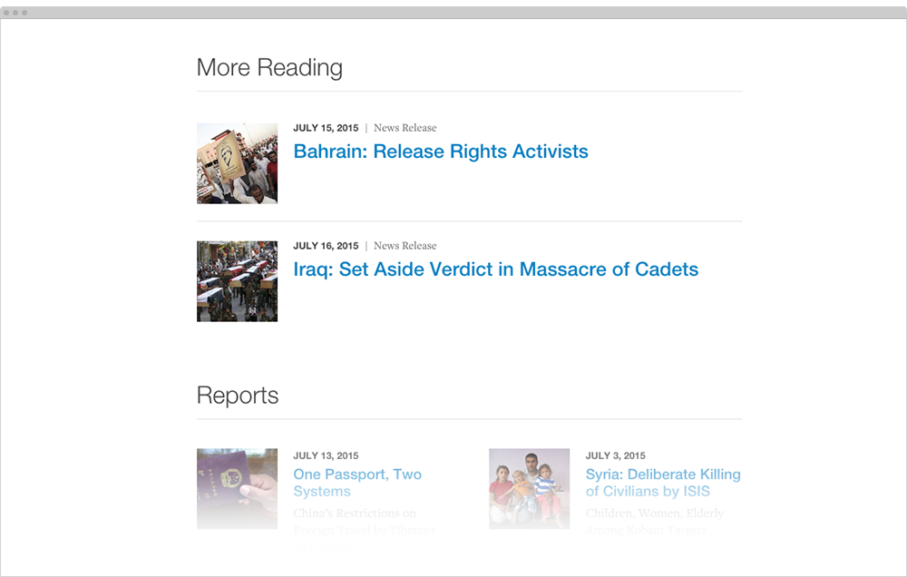 Example of related content on HRW.org