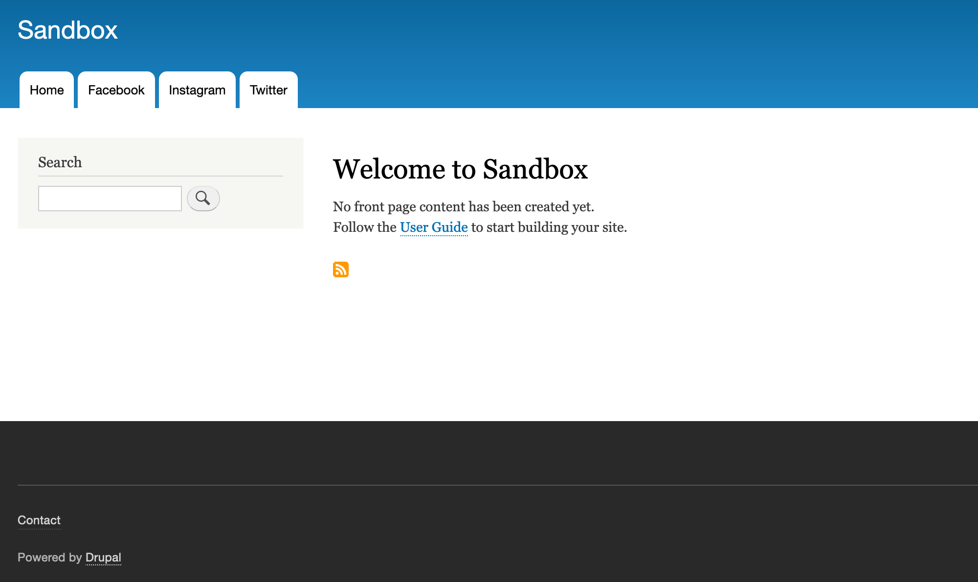 Sandbox theme homepage