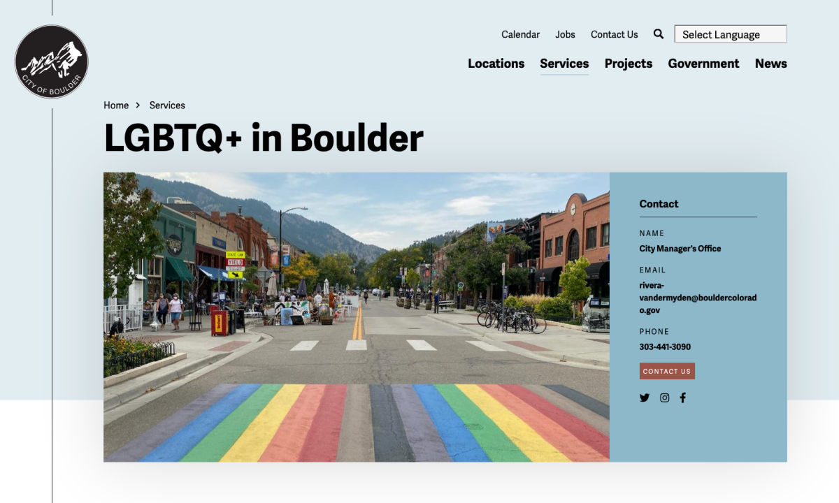 Screenshot of bouldercolorado.gov LGBTQ+ page