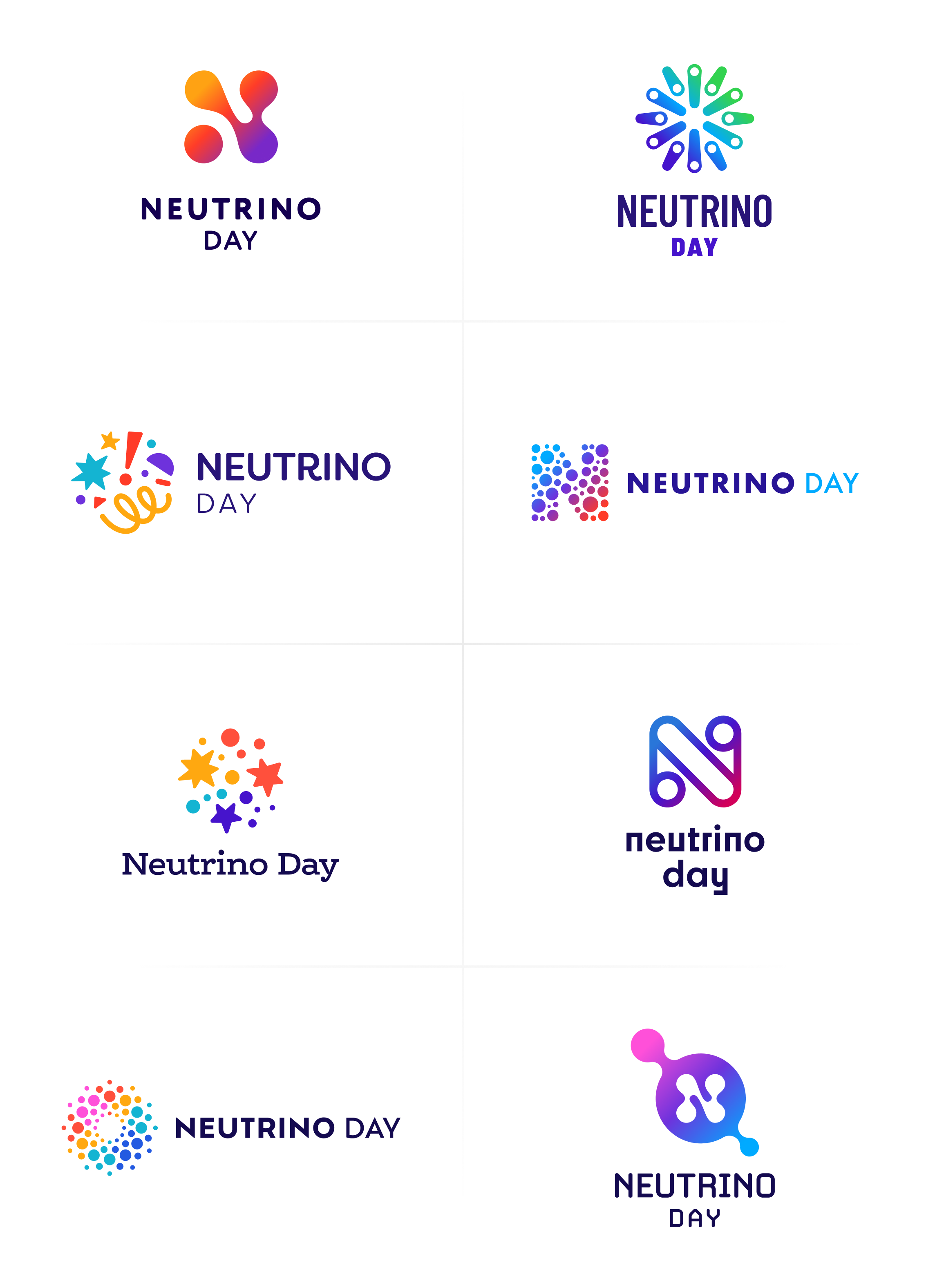 8 very different options for the Neutrino Day logo