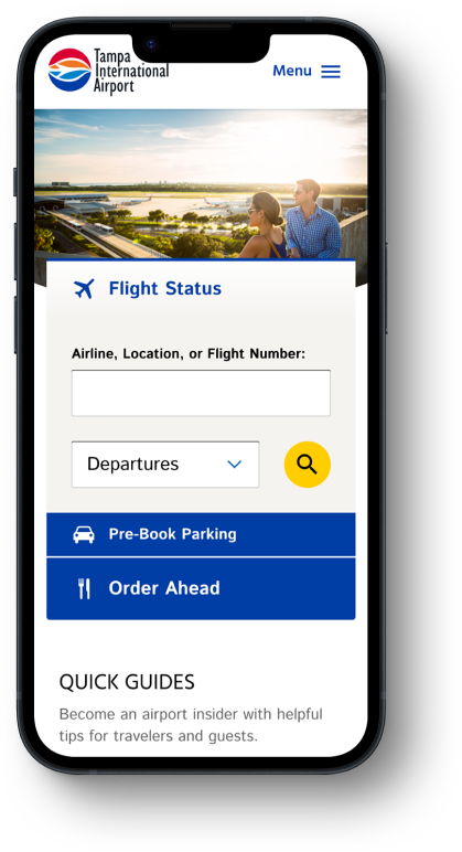 Mobile phone showing flight status application