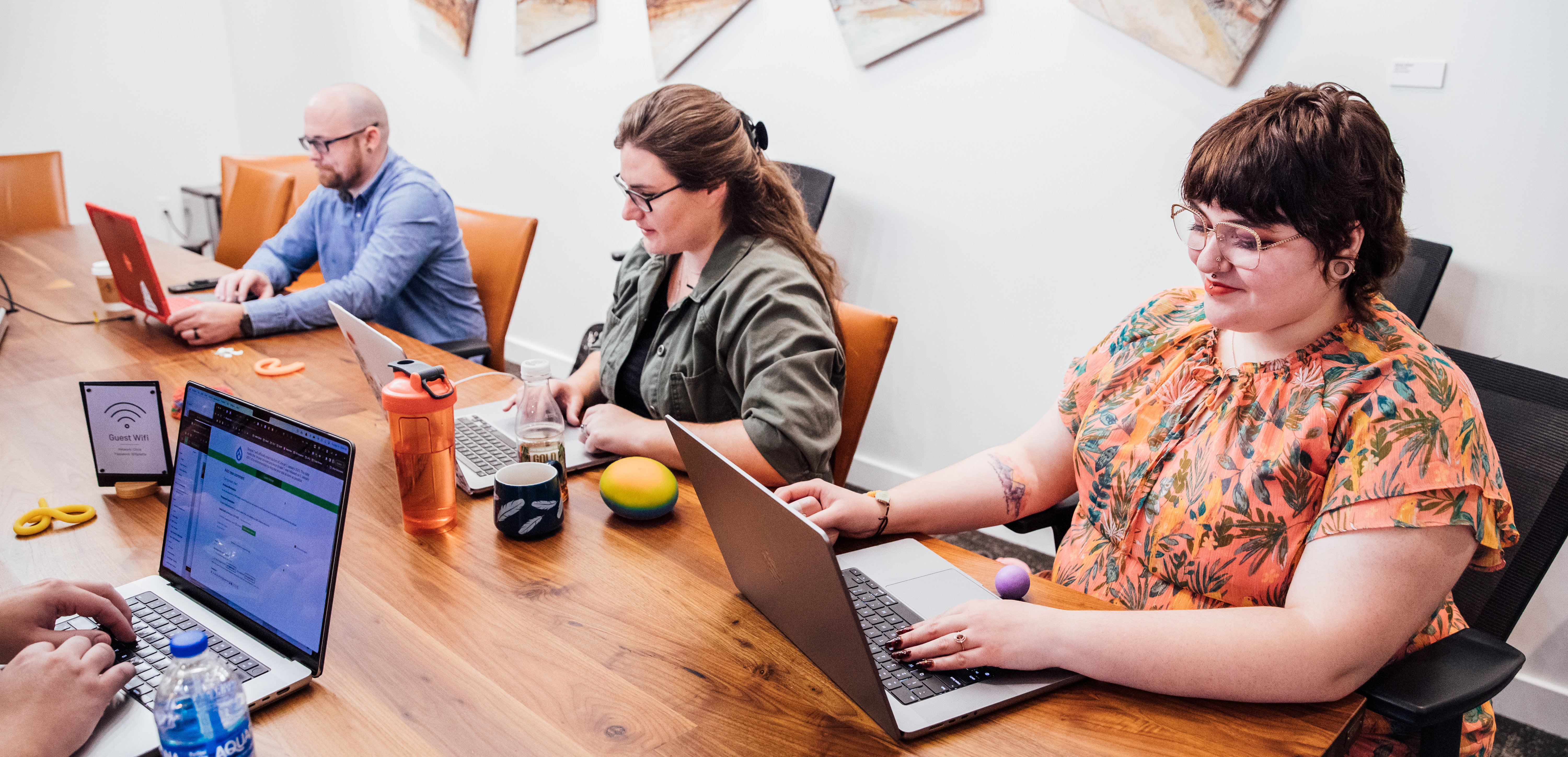 Developer team working on a WordPress project