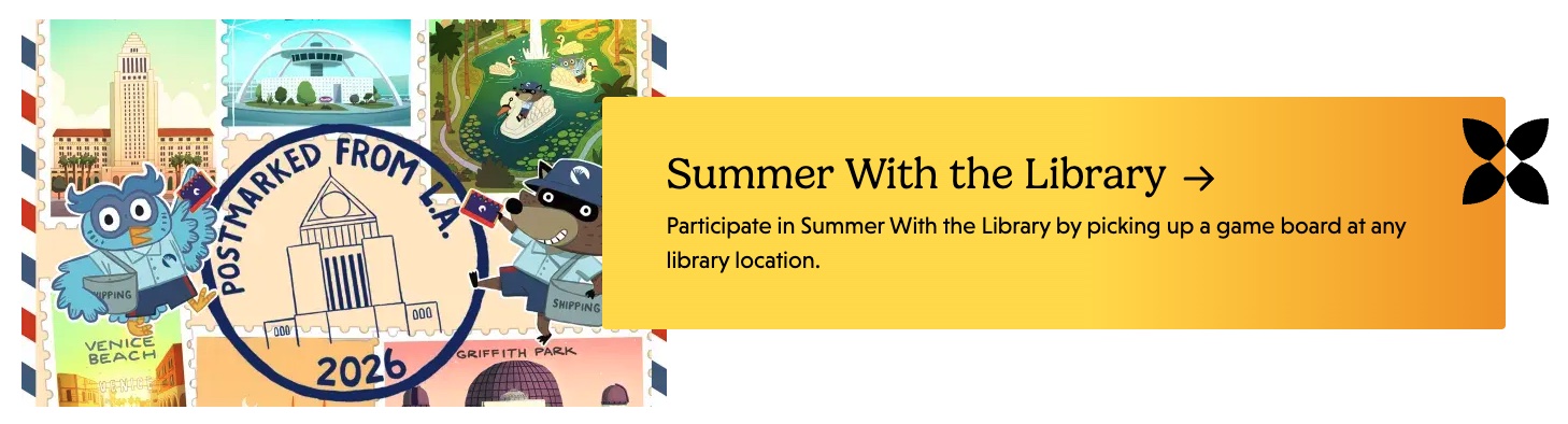 Example accent icon shown with a callout from the Los Angeles Public Library website