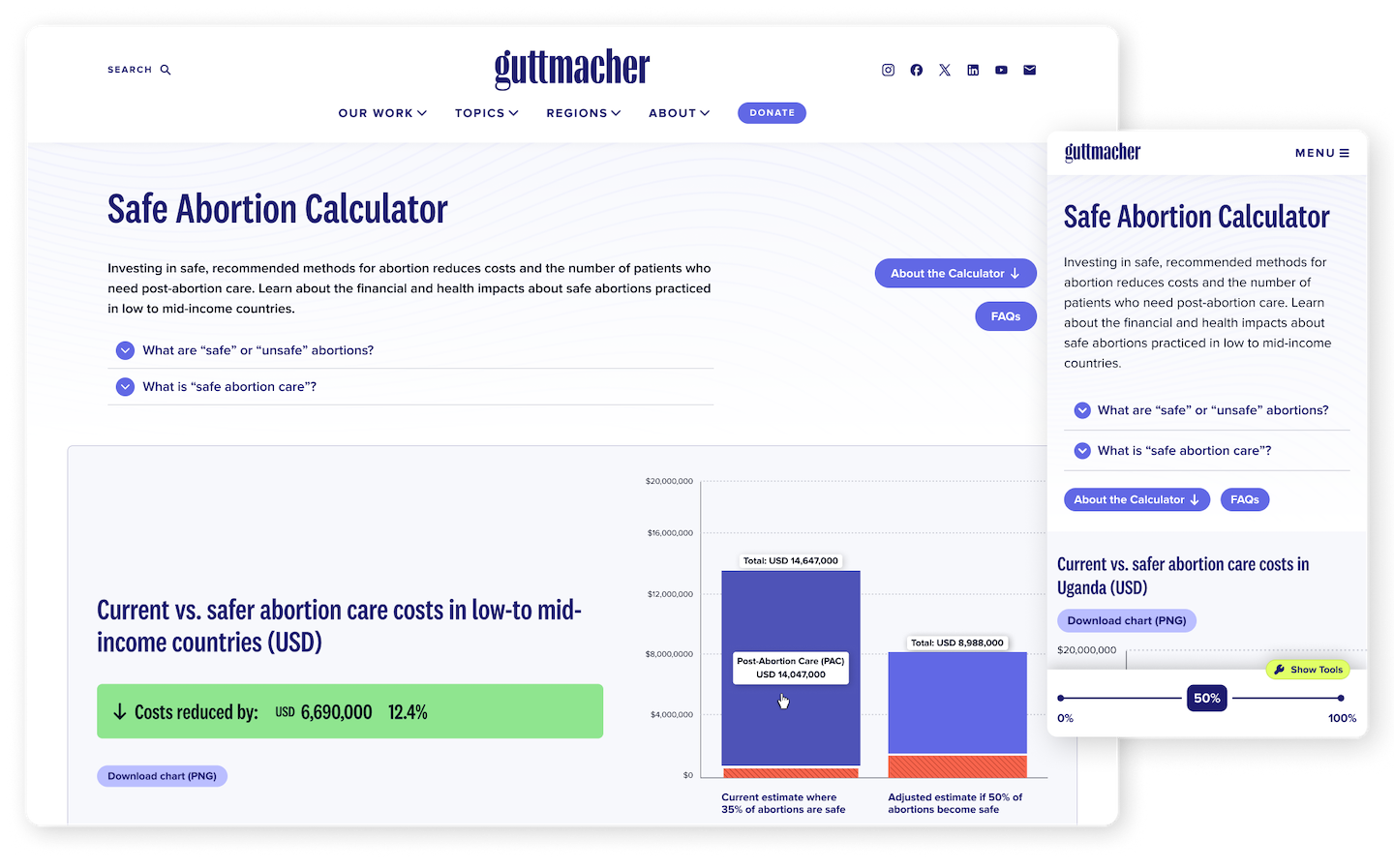 Screenshot of the Guttmacher Safe Abortion Calculator