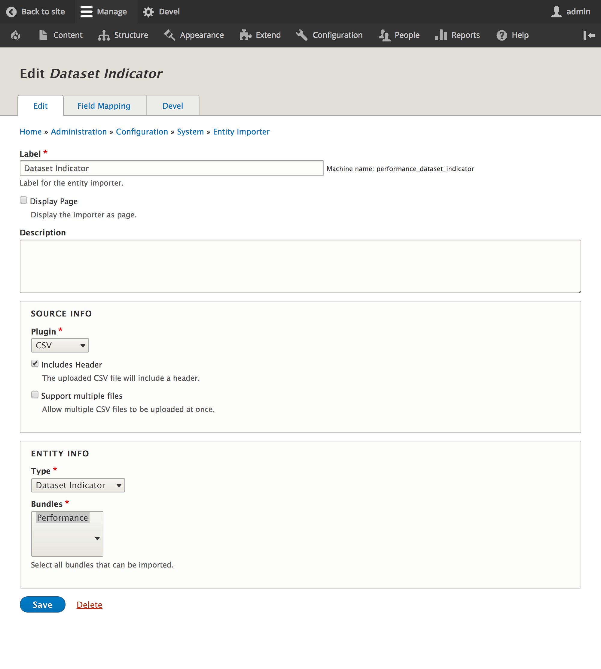 Importer Configuration