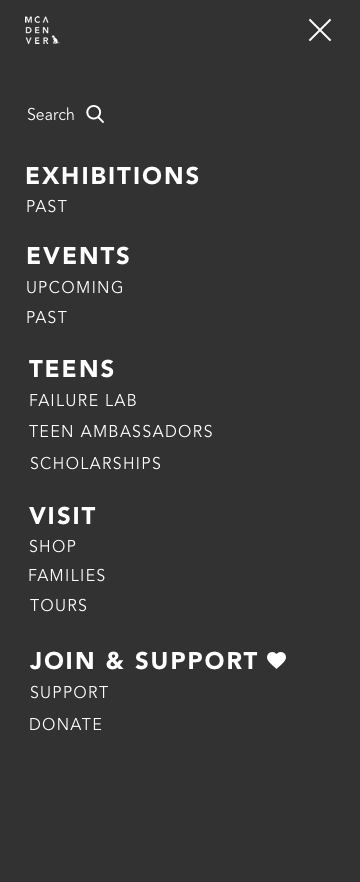 Animated menu overlay for mobile