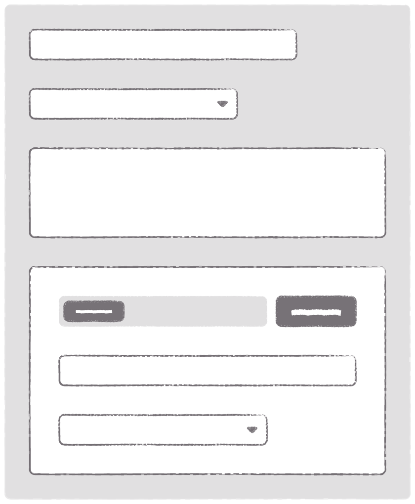 Complex form with input, select, textarea, and multiple fields nested inside