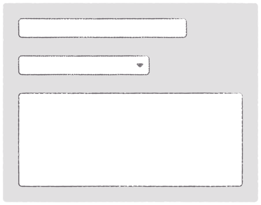 Simple form with input, select, and textarea