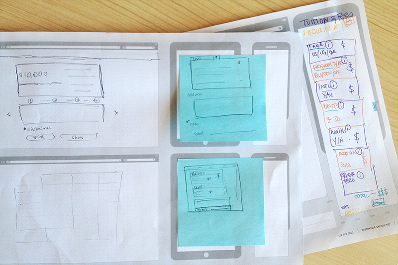 Sketches of the tuition calculator