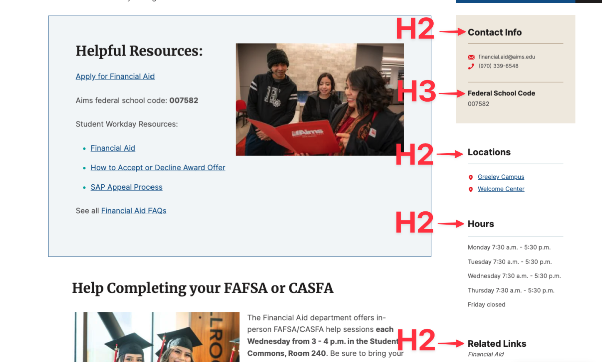 Screenshot displaying Sidebar CTA headings as an H2